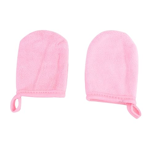 ERINGOGO 3stücke Reinigungshandschuhe Für Gesicht Pinke Make-up Entferner Puff Und Kosmetik Reinigungspads Wiederverwendbar Und Für Sanfte Hautpflege von ERINGOGO