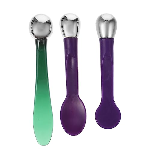 ERINGOGO 3stücke Teiliges Augenmassage Löffel Aus Gesichts Und Augenpflegewerkzeug Für Effektive Anwendung Von Augencreme Und Gesichtspflege Inkl Runden Spitzen Und Blattförmigen von ERINGOGO