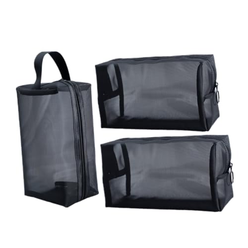 ERINGOGO 3stücke Teiliges Fashion Kosmetiktaschen Tragbarer Organizer Für Make-up Waschutensilien Für Reisen Aus Strapazierfähigem Mesh von ERINGOGO