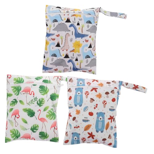 ERINGOGO 3stücke wasserdichte Wickeltasche Mit Stickerei -trocken-Taschen Stoffwindeln Wiederverwendbare Reisetaschen Für Strand Und Pool Nasstasche Für Badeanzüge Und Nasse Kleidung von ERINGOGO