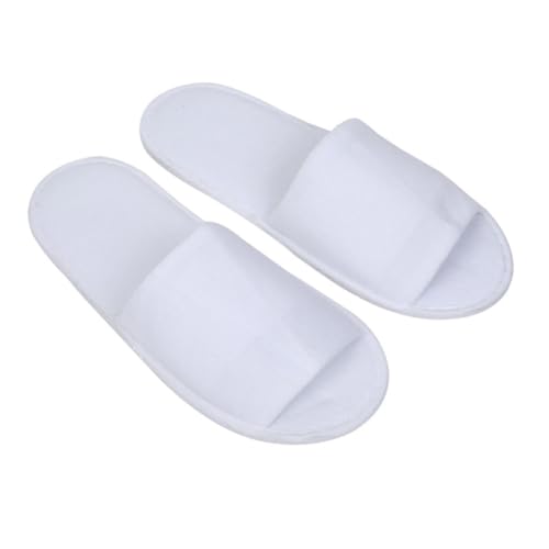ERINGOGO 4 Paare Einweg Herren Slipper Weiß Leichte Faltbare Reise und Hotelschuhe Atmungsaktive Rutschfeste Hausschuhe für Gäste und Zuhause von ERINGOGO