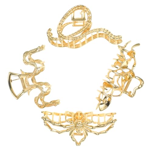 ERINGOGO 4 Stck Metall Haarklammern Dekorative Krallenclips für Damen und Mädchen für Dünnes und Dickes Haar Robust und Stylisch für Make Up und Besondere Anlässe von ERINGOGO
