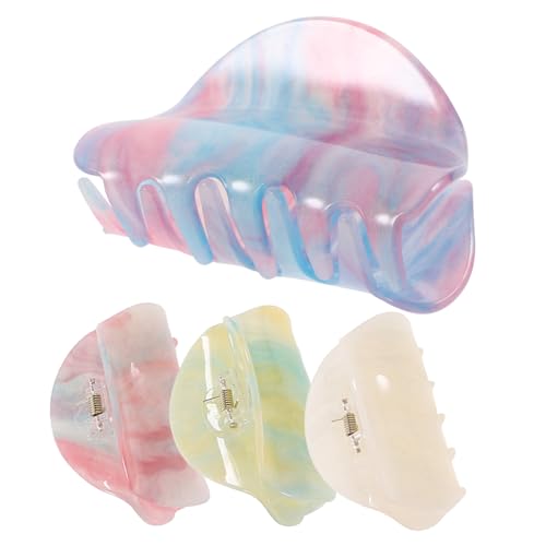 ERINGOGO 4 Stck Teiliges Haarklammer aus Robustem Acryl Bunte Mittelgroße Claw Clips für Frauen und Mädchen Praktische Haarspangen zum Fixieren bei Make Up Kochen Sport und Alltag von ERINGOGO