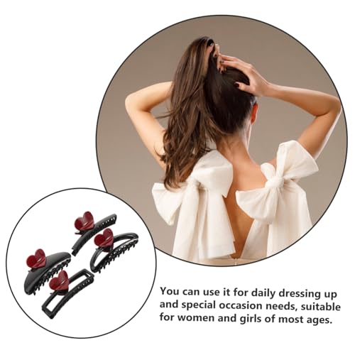 ERINGOGO 4 Stck Teiliges Herz Krallen Haarklammern für Frauen Große Haarklammern Harz Einzigartiges Design für Party Hochzeit Alltag Geeignet für Dünnes und Dickes Haar von ERINGOGO