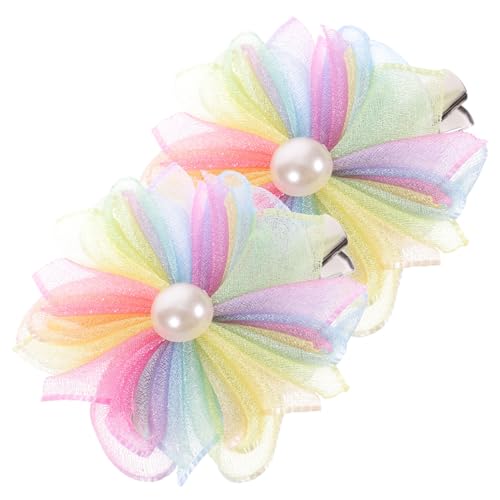 ERINGOGO 4 Stück Haarspangen für Mädchen Bunte Perlen Blumen Haarklammern für Jahre Dekorative Haarschmuck Clips für Geburtstag Cosplay und Alltag Langlebig und Farbintensiv von ERINGOGO