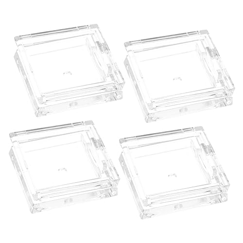 ERINGOGO 4 Stück Leere Quadratische Lidschattenpfannen aus Kunststoff Transparente Mini Eyeshadow Pans Wiederverwendbar Leicht und Kompakt für DIY Kosmetik Lippenbalsam und Aufbewahrung von ERINGOGO