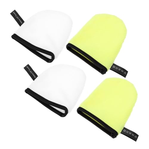 ERINGOGO 4 Stück Mikrofaser Gesichtshandschuhe zur Make Up Entfernung Doppelseitige Waschbare Reinigungshandschuhe für Frauen Weiche Saugfähige Gesichtspflegehandschuhe Zufällige Farbe von ERINGOGO