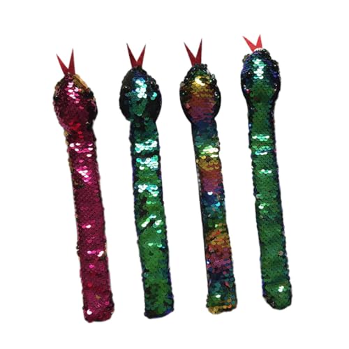 ERINGOGO 4stücke Schlagarmband-spielzeug Mit Schlangenmuster Und Pailletten Für Junge Mädchen Glatte Textur Und Detailreiche Verarbeitung Geeignet Für Partys Und Geburtstage von ERINGOGO