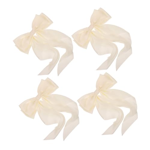 ERINGOGO 4 Stück Stoff Haarspangen mit Süßem Schleifendesign Weiche Stoff Haarclips mit Federndem Mechanismus Fließende Bänder für Damen und Mädchen Leichte Haarschmuck Accessoires für von ERINGOGO