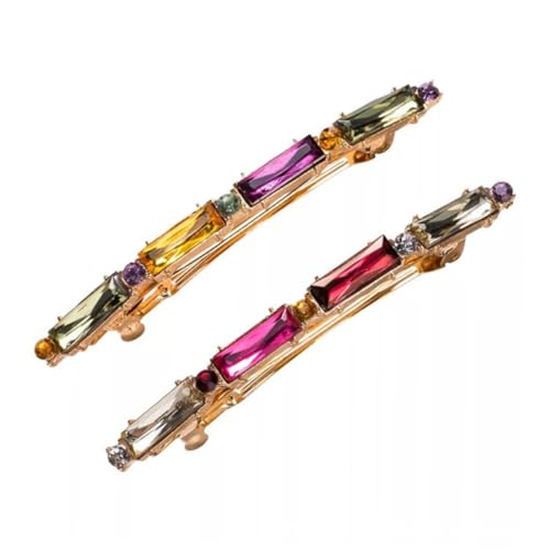 ERINGOGO 4 Stück Teiliges Bunte Acryl Haarklammern mit Funkelnden Strasssteinen Langlebige Metall Haarspangen für Frauen und Mädchen Styling Accessoires für Alltag und Festtage von ERINGOGO