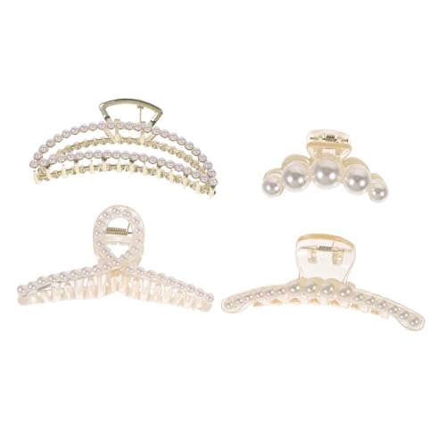 ERINGOGO 4 Stück Teiliges Haarklammer Künstlichen Perlen Große und Kleine Haarklammern für Dünnes Haar Robuste Pp haarklammern Modische Haarschmuck clips für Damen und Mädchen Vielseitig von ERINGOGO