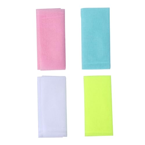 ERINGOGO 4 Stück Teiliges Langer Nylon Rückenschrubber mit Reichhaltigem Schaum Schnelltrocknendes Dusch peeling handtuch Hautschonend Fördert Durchblutung und Entspannt für von ERINGOGO