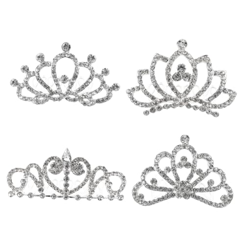 ERINGOGO 4 Stück Teiliges Mädchen Tiara mit Strass Kristall Kronen Haarschmuck Leichte Crown Comb Haarnadeln für Geburtstagsfeiern Hochzeiten und Party Mitgebsel von ERINGOGO