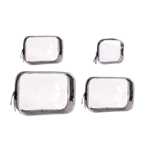 ERINGOGO 4 Stück Teiliges PVC Kosmetiktaschen Transparent Reise Kulturtasche Großes Fassungsvermögen Tragbar Für Damen Und Herren Toilettenartikel Organizer von ERINGOGO