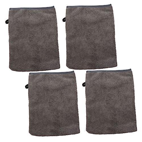 ERINGOGO 4 Stück Teiliges Set Waschbare Mikrofaser Abschmink Handschuhe Sanfte Gesichtsreinigung Wiederverwendbar Bequem für Make Up Entfernung von Mascara Lidschatten und Lippenstift von ERINGOGO