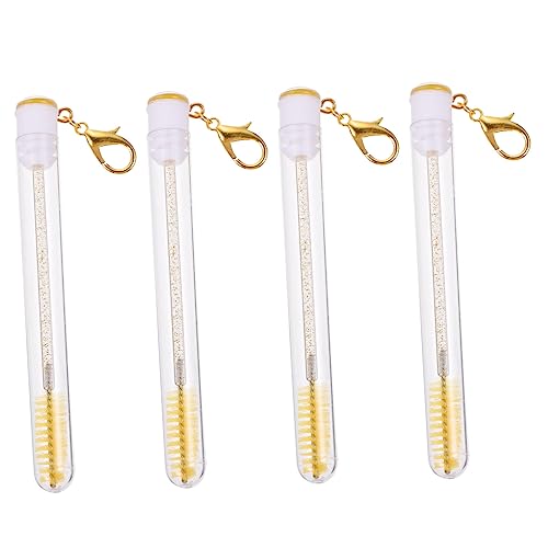 ERINGOGO 4 Stück Teiliges Wimpernbürsten Schlüsselanhänger mit Strass Lange Mascara Bürsten für Wimpern und Augenbrauen Langlebig Kunststoff für Make Up Künstler und Anfänger von ERINGOGO