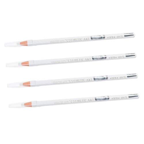 ERINGOGO 4 Stück Wasserfester Weißer Augenbrauenstift mit Feiner Spitze Schweißresistent Langanhaltend Präzise für Natürliche Detailreiche Augenbrauen Geeignet für Alltag und Besondere von ERINGOGO