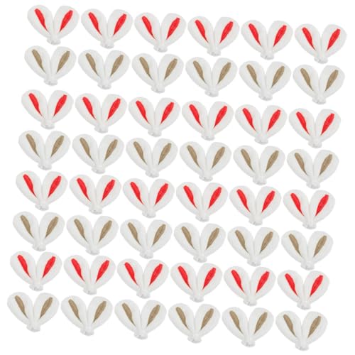 ERINGOGO 40 Stück Hasenohren DIY Haarclip Zubehör Leichte Hasenohren Charms für Osterbasteln Niedliche Ohrdekorationen für Haarschmuck und Kostüm Accessoires in Rot und Braun von ERINGOGO