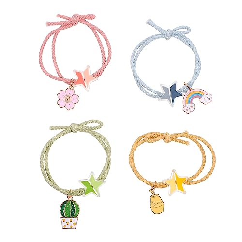 ERINGOGO 4stücke Teiliges Haarbänder Für Mädchen Einzigartige Haarringe Und Elastische Haargummis Für Jeden Anlass Für Schule Partys Und Tägliches Tragen von ERINGOGO