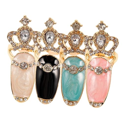 ERINGOGO 4stücke Frauen Nagel Ringe Strass Verzierung Finger Nagelringe Kosmetik Zubehör ERINGOGO 4stücke Frauen Nagel Ringe Strass Verzierung Finger Nagelringe Kosmetik Zubehör von ERINGOGO