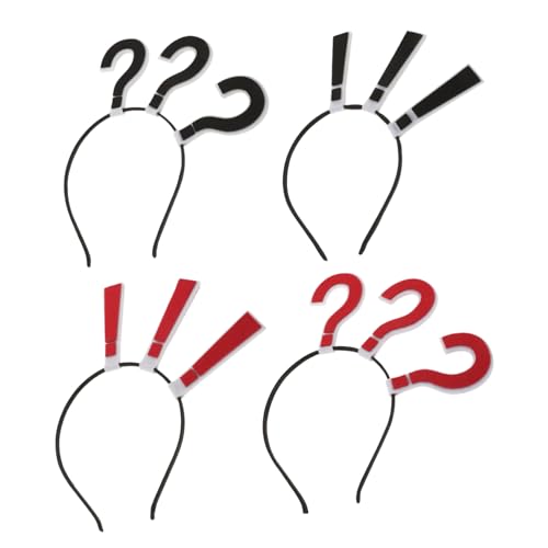ERINGOGO 4stücke Fragezeichen-stirnband Haarband Mit Zeichensetzung Kopfschmuck Für Partys Festivals Fotoautomaten Kostüme Haarschmuck Für Festivals Haarmaske Für Hochzeiten von ERINGOGO