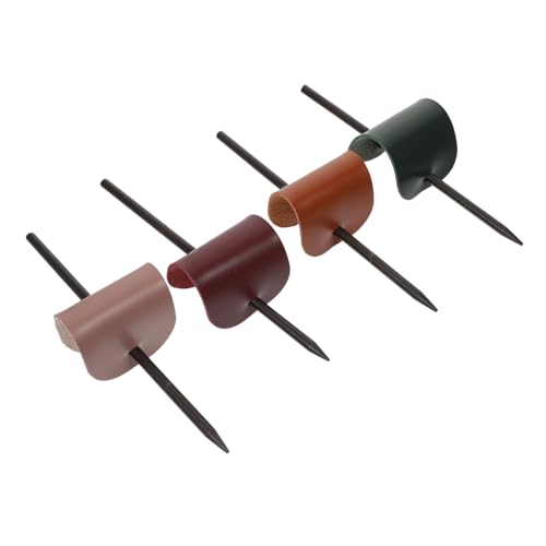 ERINGOGO 4stücke Haarnadel Aus Holz Und Leder Haarstab Schlicht Kopfschmuck Für Damen Frauen Mit Glatten Kanten Für Haartypen Sicher Zu Tragen von ERINGOGO