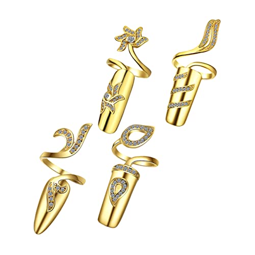 ERINGOGO 4stücke Nagelringe Aus Legierungsmaterial Verstellbarer Ring Für Frauen Strassring Mit Öffnungsdesign Nagel Dekoration Für Alltag Und Feste Nagel Schmuck ERINGOGO 4stücke Nagelringe Aus Legierungsmaterial Verstellbarer Ring Für Frauen Strassring Mit Öffnungsdesign Nagel Dekoration Für Alltag Und Feste Nagel Schmuck von ERINGOGO