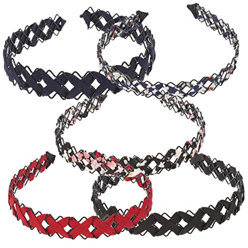 ERINGOGO 5 Stück Teiliges Breiter Haarreifen Damen aus Langlebigem Stoff mit Blumenmuster Leichtes Stirnband für Alltag Bequemes Universelles Design zum und Tragen Unterwegs von ERINGOGO