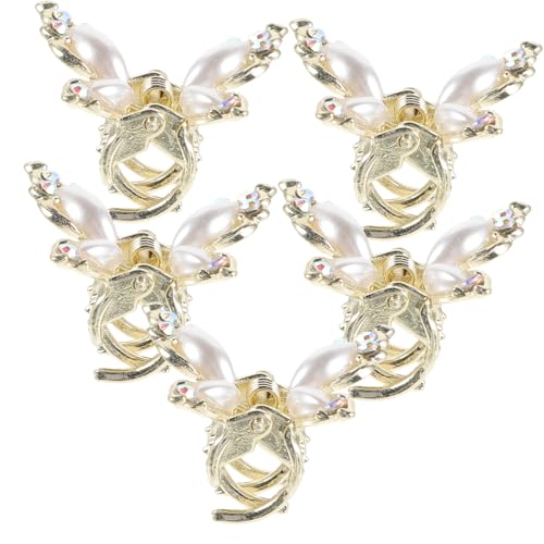 ERINGOGO 5 Stück Teiliges Kleine Schmetterling Haarspangen für Frauen Leichtes Wiederverwendbares Haarzubehör mit Funkelnden Kristallen und Perlen für Dünnes Haar Hochzeiten und Festliche von ERINGOGO