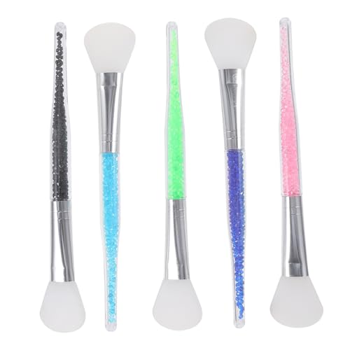 ERINGOGO 5 Stück Teiliges Silikon Gesichtsmaske Pinsel mit Weichem Fächerförmigem Kopf Hautschonend und Wiederverwendbar für Empfindliche Haut und Gleichmäßiges Auftragen von Masken für von ERINGOGO