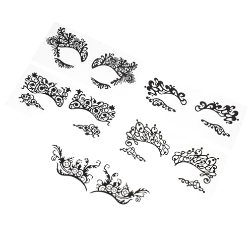 ERINGOGO 5 Stück Temporäre Eyeliner Aufkleber Spitze Lidschatten Sticker Selbstklebend Hautfreundlich für Karneval Masquerade Party Makeup von ERINGOGO