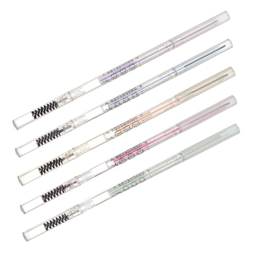 ERINGOGO 5 Stück Wasserfester Dünner Augenbrauenstift Teiliges mit Pinsel Doppelseitig Präzise Langanhaltend Natürliche Form für Damen Make Up Sicher und Bruchfest Vielseitig Einsetzbar von ERINGOGO