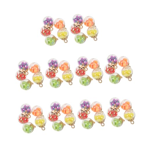 ERINGOGO 50 Stück Glaskugel-anhänger mit Bunten Fruchtscheiben Transparente DIY Schmuckanhänger für Handgemachte Accessoires Stabile Bastelmaterialien für Eltern Kreative Bastelprojekte von ERINGOGO