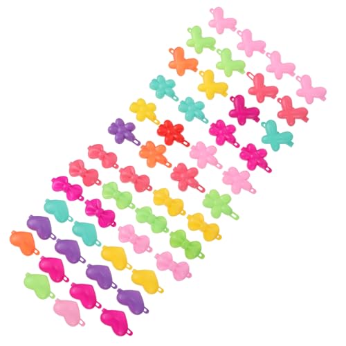 ERINGOGO 50 Stück Teiliges Bunte Kunststoff Haarspangen mit Cartoon Motiven Herz Pflaumenblüte Schleife und Schmetterling Kompakte Haarklammern für Mädchen Einfach zu Tragen und Vielseitig von ERINGOGO