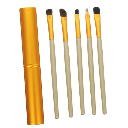 ERINGOGO 5stücke Teiliges Augen-make-up-pinselset Professionelle Tragbare Lidschatten Und Eyeliner-bürsten Mit Robustem Holzgriff Für Tägliche Und Professionelle Anwendungen von ERINGOGO