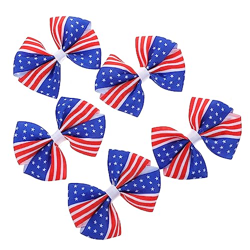 ERINGOGO 5stücke Nationalfeiertag Haarklammern Mit Amerikanischer Flagge Farbenfrohe Schleifen-haarspangen Für Junge Mädchen Rutschfeste Und Langlebige Barrettes Für Besondere Anlässe von ERINGOGO