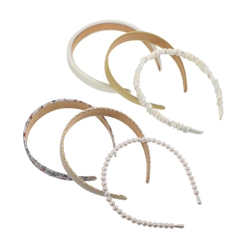 ERINGOGO 6 Stück Damen Haarbänder Gelb Elastische Haaraccessoires mit Floralem und Einfarbigem Design Stirnbänder für Partys Spa und Make Up Vielseitig Kombinierbar Schonendes Material von ERINGOGO