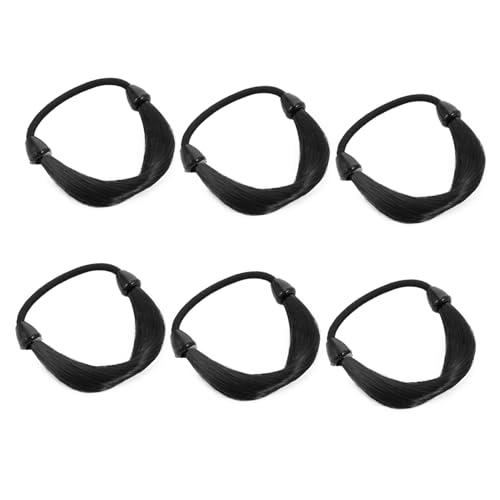 ERINGOGO 6 Stück Elastische Haargummis für Damen Weiche Dehnbare Ponytail Halter in Schwarz Langlebige Haarbänder für Komfortablen Modisches Haarschmuck für Alltag und Party von ERINGOGO