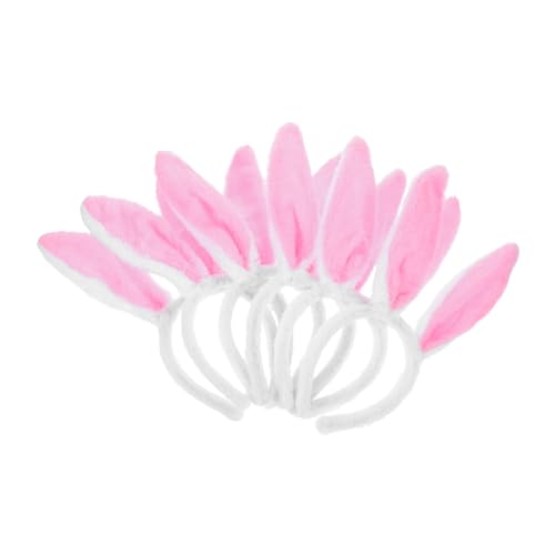 ERINGOGO 6 Stück Flauschige Hasenohren Haarbänder Weiß Plüsch Haarreif Leicht Cosplay Party Kopfschmuck Festliche Stirnbänder für Erwachsene von ERINGOGO