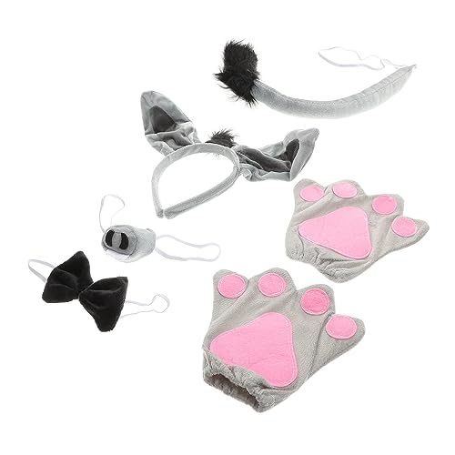 ERINGOGO 6 Stück Teiliges Esel Kostüm Set für Stirnband Fliege Nase und Handschuhen Niedliches Tier Cosplay Zubehör für Halloween Karneval und Themenpartys Hautfreundlich und Bequem ERINGOGO 6 Stück Teiliges Esel Kostüm Set für Stirnband Fliege Nase und Handschuhen Niedliches Tier Cosplay Zubehör für Halloween Karneval und Themenpartys Hautfreundlich und Bequem von ERINGOGO