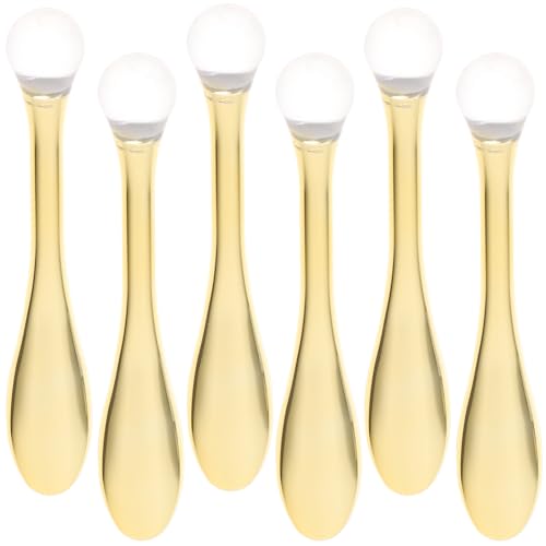 ERINGOGO 6 Stück Gesichtscreme Löffel Augencreme Und Gesichtsmaskenlöffel Golden Langlebig Und Praktisch Für Augenmassage Und Gesichtsbehandlung Wiederverwendbar Und Tragbar von ERINGOGO