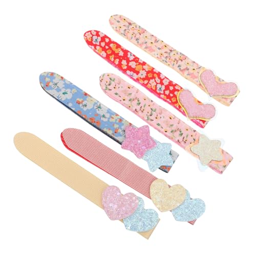 ERINGOGO 6 Stück Teiliges Glitzer Haarband mit Herz und Sternen Selbstklebende Haarfransen Fixierer für Frauen und Mädchen Einfach Anzubringen Langlebig und Vielseitig für Alltag Make Up von ERINGOGO