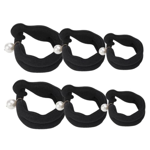 ERINGOGO 6 Stück Teiliges Haarknoten mit Perlenbesatz Weiche Haarrolle Wiederverwendbar Formstabil Vielseitig für Haartypen Einfach zu Stylende Dutt Hilfe für Damen und Mädchen von ERINGOGO