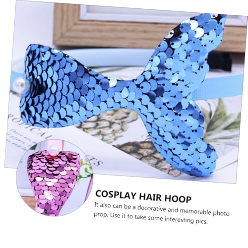 ERINGOGO 6 Stück Teiliges Haarreifen Meerjungfrau Glitzer Stirnband Mädchen Party Haarschmuck Bunt Süß für Geburtstagsfeier Kostüm Zubehör von ERINGOGO