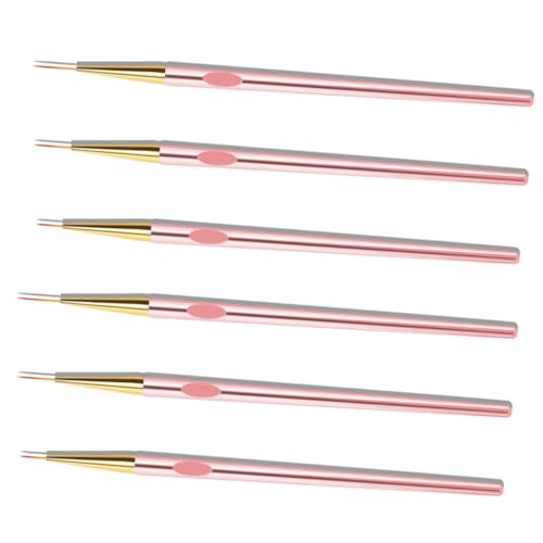 ERINGOGO 6 Stück Teiliges Nagelkunst Pinsel Roségold mit Komfortablem Griff Tragbares Maniküre Zeichenwerkzeug für Präzises Dotting und Nail Gel Polish Nail Art DIY zu Hause von ERINGOGO