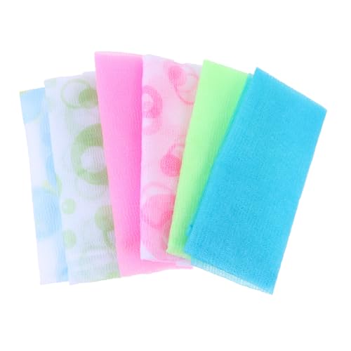 ERINGOGO 6 Stück Teiliges Nylon Peeling Badetuch Doppelseitige Extra Lange Rückenwäscher für Gründliche Reinigung Sanftes Körperpeeling Vielseitig Einsetzbar Bunte Farben für Dusche und ERINGOGO 6 Stück Teiliges Nylon Peeling Badetuch Doppelseitige Extra Lange Rückenwäscher für Gründliche Reinigung Sanftes Körperpeeling Vielseitig Einsetzbar Bunte Farben für Dusche und von ERINGOGO