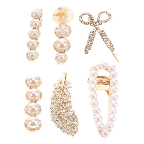 ERINGOGO 6 Stück Teiliges Set Perlen Haarspangen mit Strass Haarklammern für Damen Vielseitige Haarnadeln für Verschiedene Frisuren Leicht und Langlebig für von ERINGOGO