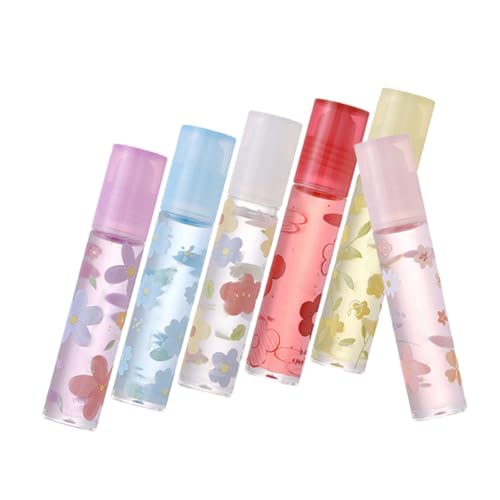 ERINGOGO 6 Stück Teiliges Transparentes Lippenöl Feuchtigkeitsspendendes nicht Klebendes Lip Gloss Pflegend und Schützend Tragbar für Unterwegs für Damen und Teens von ERINGOGO