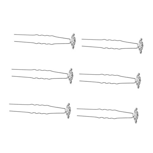 ERINGOGO 6 Stücke U-förmige Haarspangen Für Damen Stilvolle Schneeflocken Haarnadeln Mit Strass Hochzeits Haarschmuck Zubehör Für Braut Und Mädchen Funkelnde Haaraccessoires von ERINGOGO