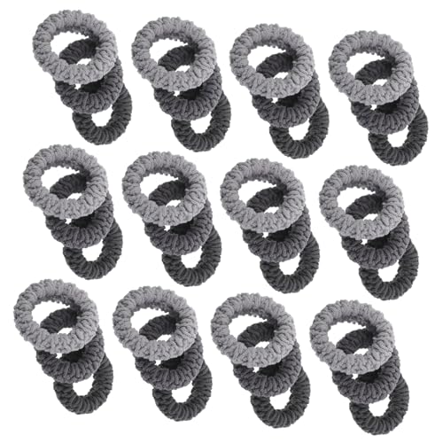 ERINGOGO 60 Stück Haargummi mit Hoher Elastizität Dicke Gestrickte Haarschleifen Flauschige Pferdeschwanzhalter Strapazierfähige Haaraccessoires für Frauen Mädchen von ERINGOGO